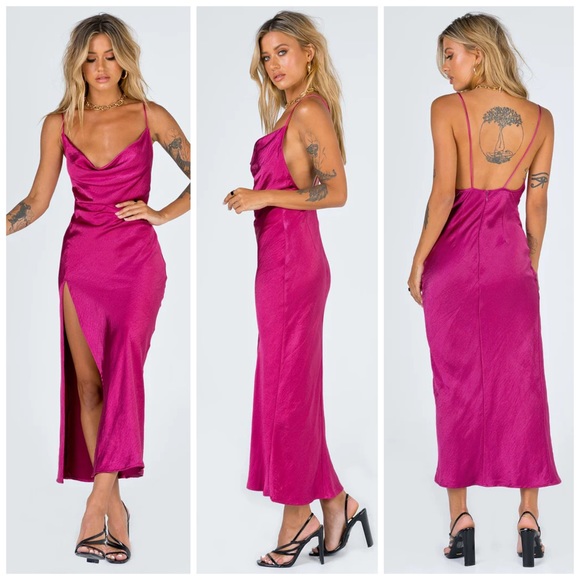 New Princess polly Lioness walk the line satin midi dress - Picture 7 of 12